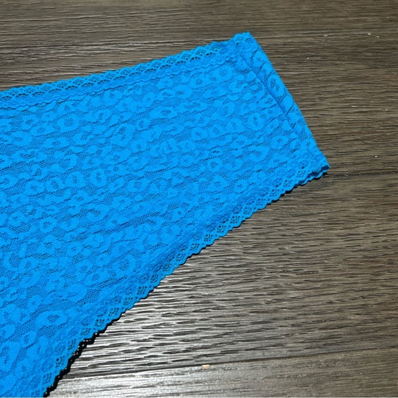 Victoria's Secret PINK Floral Lace Sheer Turquoise Cheeky Panty Large - Picture 11 of 11